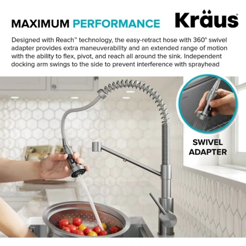 Змішувач для кухонного миття Kraus KFF-1610SFSMB