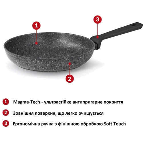 Сковорода Flonal Pietra Lavica 24 см (DAS301942): Матеріал ручки Бакелит