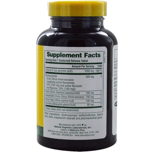 Nature's Plus Super C complex 500 mg Супер комплекс вітаміну С 90 таблеток: Тип вітамін C