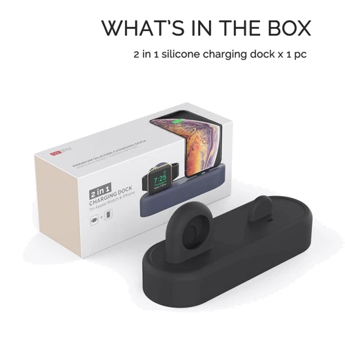 Док-станция AhaStyle Dock Stand Black (AHA-01560-BLK) for Apple iPhone and Apple Watch фото 1