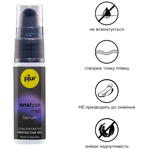 Расслабляющий анальный гель pjur analyse me! Serum 20 мл, создает пленку, концентрированный
