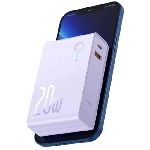 Зарядное устройство Baseus Wall Charger USB+USB-C Power Station 2 + Power Bank 10000mAh 20W CN Purple (PPNL010005): Тип сетевое