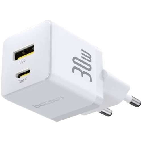 Зарядное устройство Baseus Wall Charger Palm USB-C+USB 30W White (P1011160A213-00): Особенности Power Delivery (PD), Быстрая зарядка, USB-C