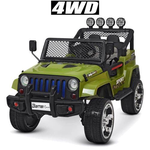 Дитячий електромобіль Джип Bambi Racer Jeep Wrangler, зелений (M 3237EBLR-10): Максимальна швидкість, км/год 7