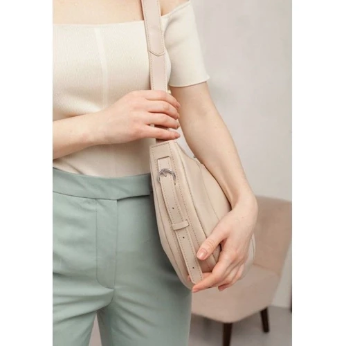 Женская сумка хобо BlankNote Круассан светло-бежевая (BN-BAG-12-light-beige): Пол Женский