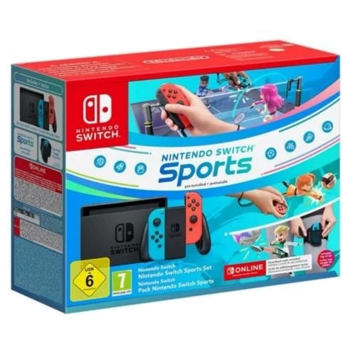 Игровая приставка Nintendo Switch Neon Blue-Red (Upgraded version) +Nintendo Switch Sports + Switch Online 12m: Поддержка HD 1080p