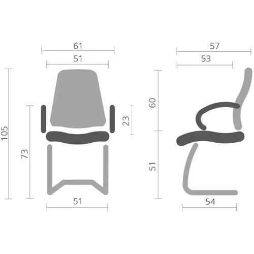 Крісло конференційне АКЛАС Валенсія CF (XY-7004G-1) Коричневий (PU Dark Brown) (00161483)