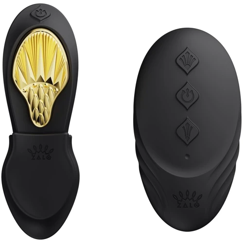 Смартвибратор в трусики Zalo - AYA Obsidian Black, насадка и пульт ДУ