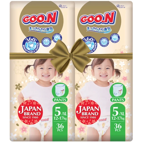 Трусики-подгузники Goo.N Premium Soft для детей 12-17 kg размер 5(XL) унисекс 72 шт. (F1010101-158-2)