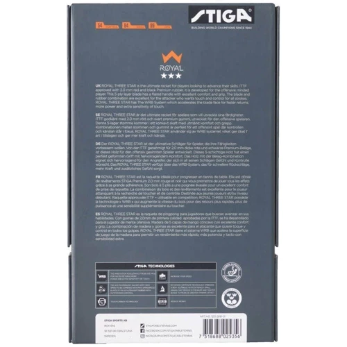 Ракетка для настольного тенниса Stiga Royal WRB 3 Star FL (1213-2818-01) (931153)