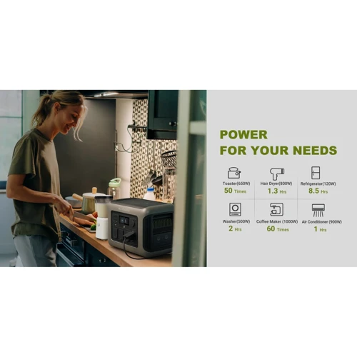 Зарядная станция Allpowers R1500 1152Wh 1800W LiFeP04 Grey: Емкость батареи, мАч 24000