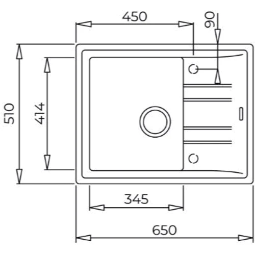 Кухонная мойка Teka STONE 45 B-TG 1B 1D 115330048 графит: Форма Прямоугольная