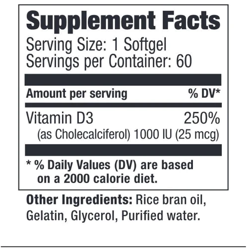 Ultimate Nutrition Vitamin D Softgels 1.000 IU 60 caps: Форма выпуска Капсулы