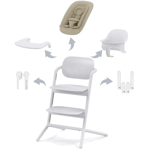 Стульчик для кормления 4 в 1 Cybex Lemo All White (521004829): Регулировка высоты стула 7 позиций