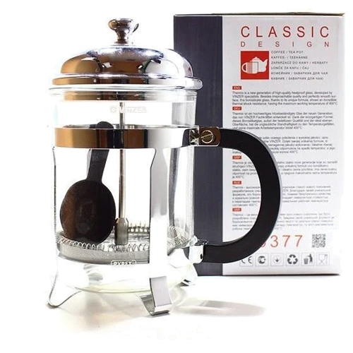 Заварник для кофе и чая Vinzer Classic 600мл (89377): Тип френч-пресс