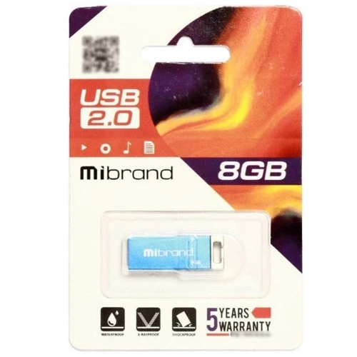 USB-флешка Mibrand 8GB Сhameleon USB 2.0 Blue (MI2.0/CH8U6U): Стандарт USB USB 2.0