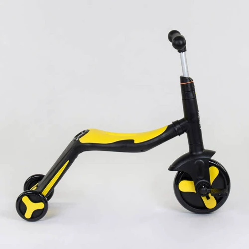 Самокат детский 3в1 Best Scooter с PU колёсами (свет+музыка) - Yellow (80453): Конструкция рамы складная