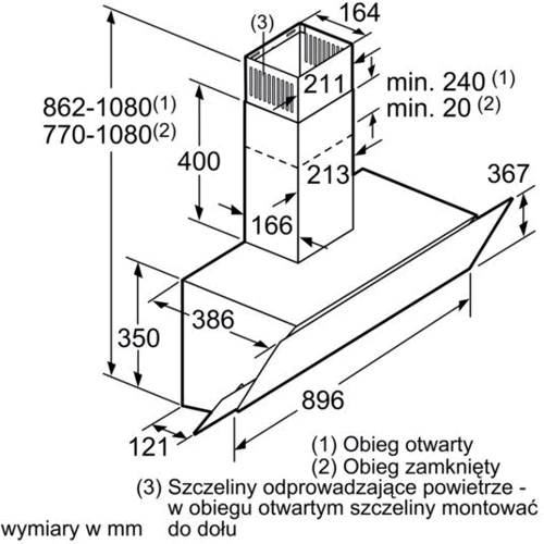 Вытяжка Siemens LC95KA270: Тип монтажа настенный