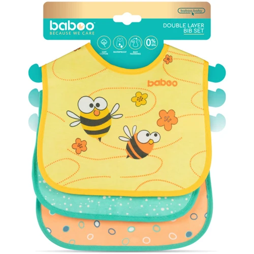 Набор нагрудников хлопчатобумажных Baboo Friends, 3 шт, 0+ месяцев (11-018) фото 6