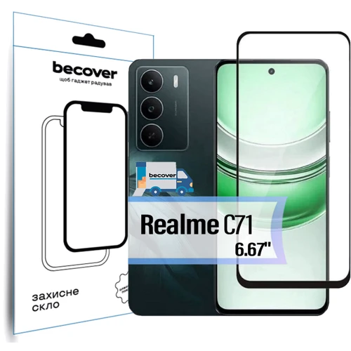 BeCover Tempered Glass Black for Realme C71 (713728)