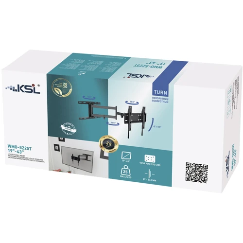 Кронштейн для ТВ KSL WMO-5225T: Совместимость 19"-43"