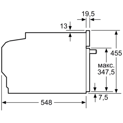 Духовой шкаф электрический Siemens CM724G1W1: Размеры 45.5х59.5x54.8 см