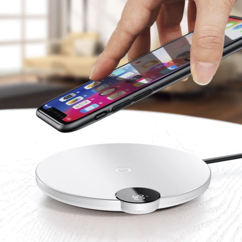 Зарядний пристрій Baseus Wireless Charging Digital LED Display 10W White (WXSX-02) фото 6