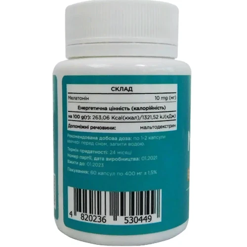 Biotus Melatonin 10 mg Мелатонін 60 капсул: Форма випуску капсули