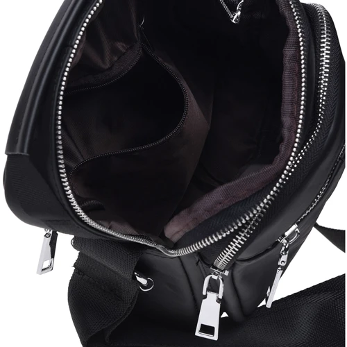 Чоловіча сумка через плече Keizer чорна (K16018-black): Застібка Блискавка
