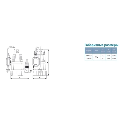 Leo насос дренажный 0.25кВт Hmax 7м Qmax 133л/мин (773125)