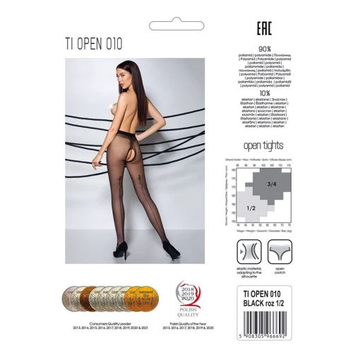Колготки с открытым доступом Passion TIOPEN 010 black 3/4 (20 den), контрастная линия