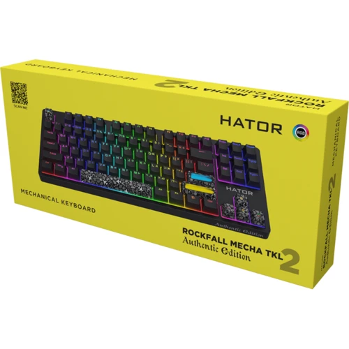 Клавіатура HATOR Rockfall 2 Mecha TKL Authentic Edition Black (HTK-530): Тип клавіш механический