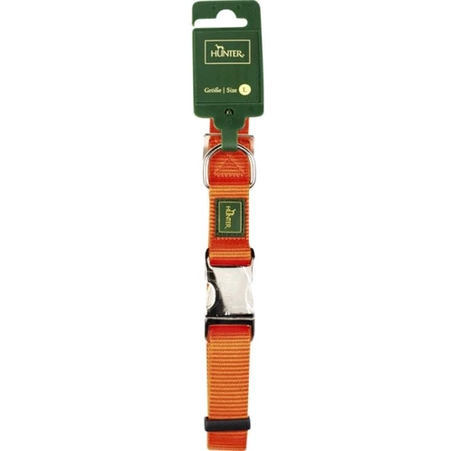 Ошейник круглый Hunter Vario Basic Alu Strong нейлон М 20 мм 40-55 см оранжевый (4016739439673)