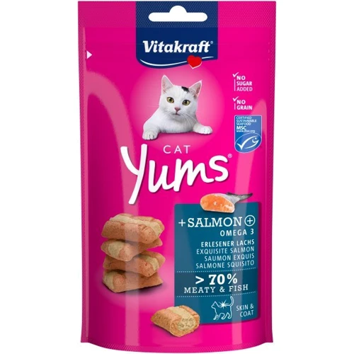 Ласощі для котів Vitakraft Yums з лососем та Омега-3 40 г (28823)