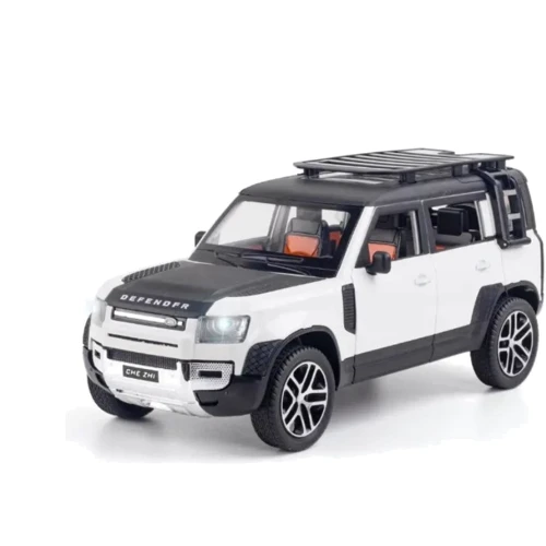 Машинка металлическая Land Rover Defender 1:24 3 цвета свет, звук (2404): Материал Пластик, Металл