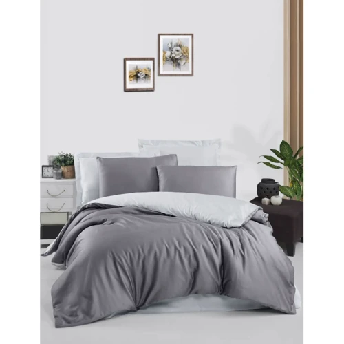 Комплект постільної білизни HOBBY Poplin Diamond Grey/A.Grey поплін євро (82776_2.0)