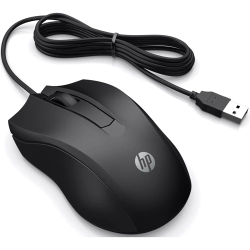 Мышь HP 100 Wired Mouse (6VY96AA): Интерфейс подключения USB
