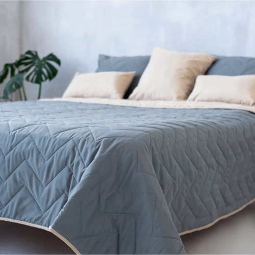 Покривало Sonex Bora Bora двостороннє 220x240 см + наволочка 50x70 см (2 шт.) сірий/бежевий (SO102398)