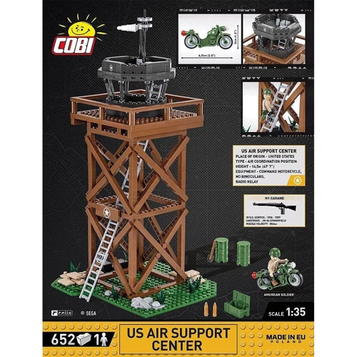 Конструктор COBI Company of Heroes 3 USA Центр Авиаподдержки, 652 детали: Количество деталей, шт. 652