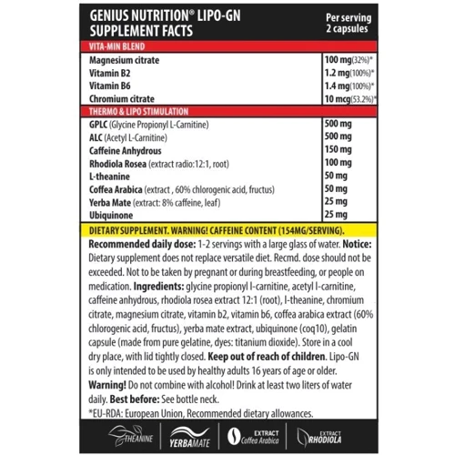 Жиросжигатель Genius Nutrition Lipo-GN 90 caps / 45 servings