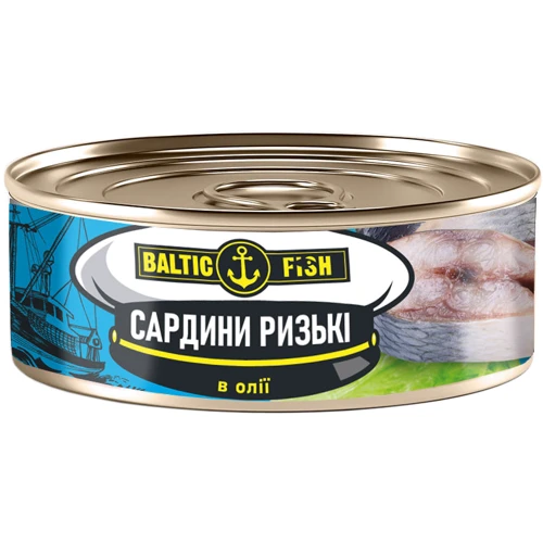 Сардини Baltic Fish Ризькі в олії 240 г (4750897001289)
