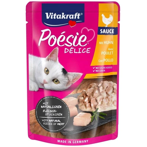 Влажный корм для котов Vitakraft Poésie Délice pouch курица в соусе 85 г (35284)