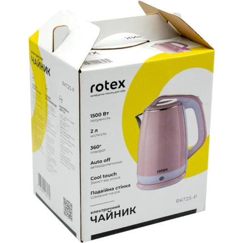 Электрочайник Rotex RKT25-P: Покрытие нагревательного элемента (материал) нержавеющая сталь