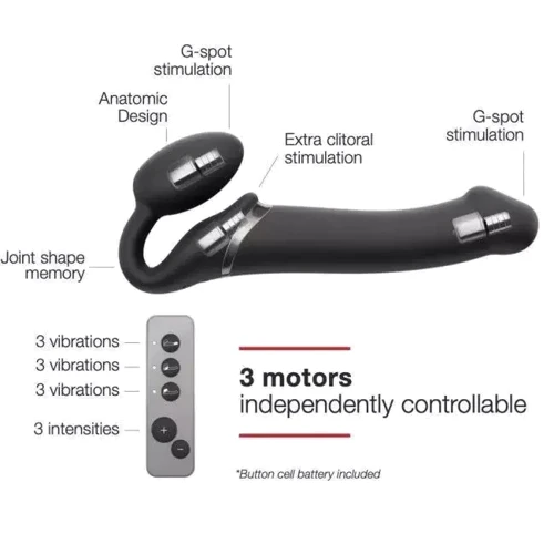 Безремневой страпон с вибрацией Strap-On-Me Vibrating Black L