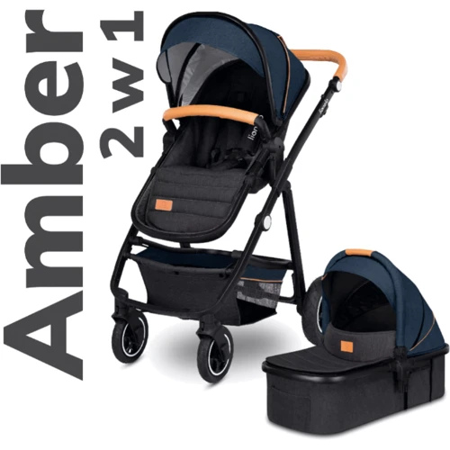 Коляска 2 в 1 Lionelo Amber Blue Navy: Материал колес резина (надувные)