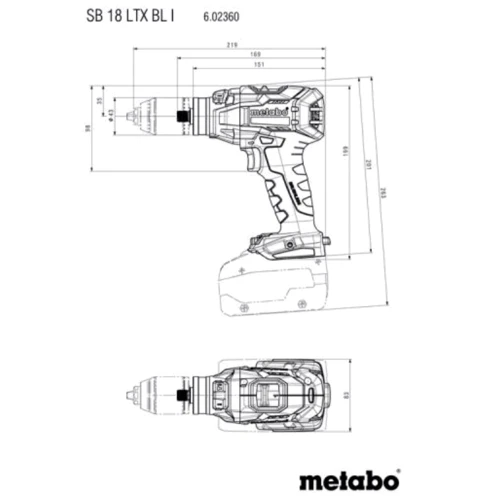 Дрель Metabo SB 18 LTX BL I (602360500): Производитель Metabo