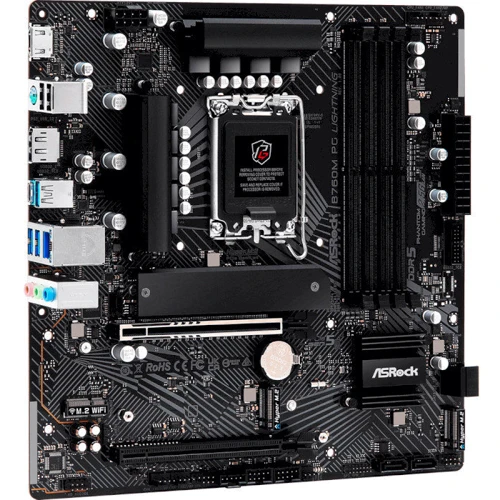 ASRock B760M PG LIGHTNING: Разъемы на задней панели USB 2.0, USB 3.2 Gen 1, DisplayPort, Ethernet RJ-45, HDMI