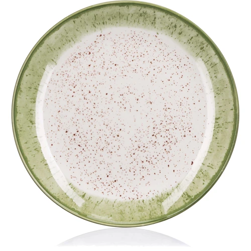 Тарілка обідня Ardesto Siena 27 см порцелянова Біло-зелений (AR2927SWG)