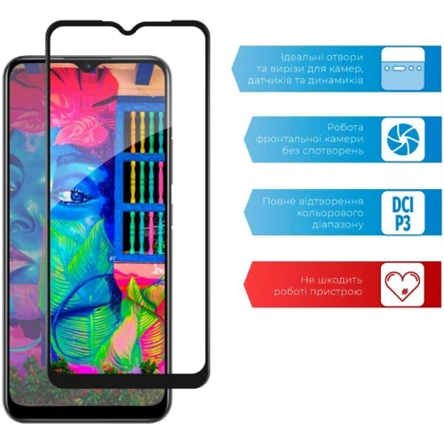 Аксессуар для смартфона ACCLAB Tempered Glass Full Glue Black for Realme C25Y: Материал стекло