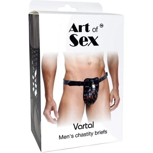 Мужской пояс верности Art of Sex - Vartal (натуральная кожа)